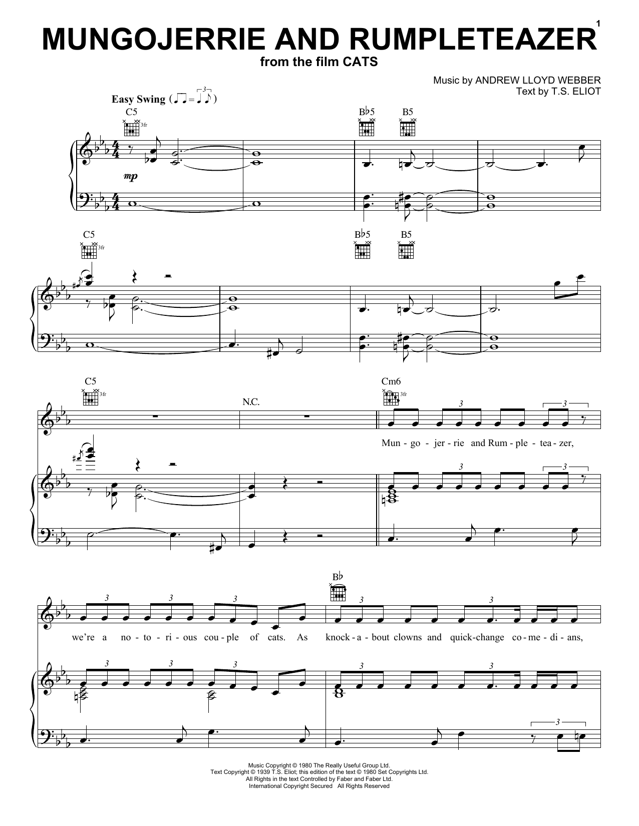 Download Cats Cast Mungojerrie And Rumpleteazer (from the Motion Picture Cats) Sheet Music and learn how to play Easy Piano PDF digital score in minutes