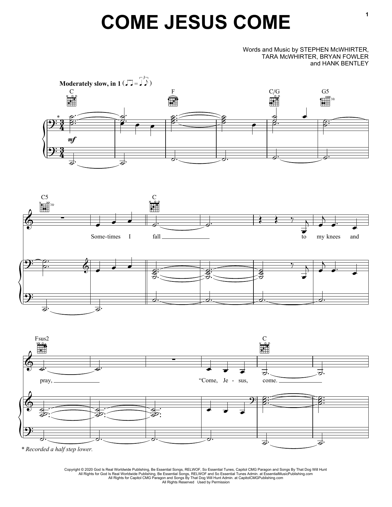 Download CeCe Winans Come Jesus Come Sheet Music and learn how to play Piano, Vocal & Guitar Chords (Right-Hand Melody) PDF digital score in minutes