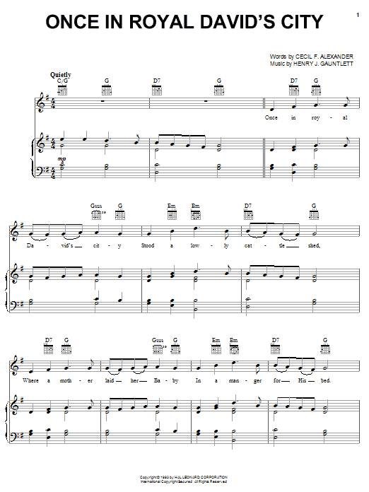 Download Christmas Carol Once In Royal David's City Sheet Music and learn how to play Guitar Tab PDF digital score in minutes