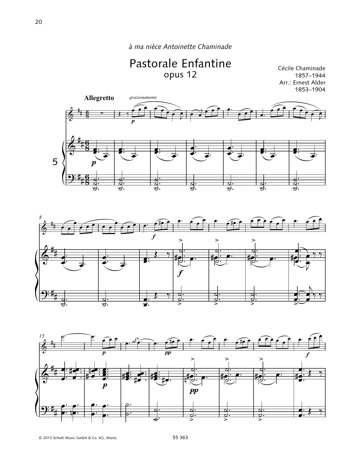 Download Cécile Chaminade Pastorale Enfantine Sheet Music and learn how to play Woodwind Solo PDF digital score in minutes