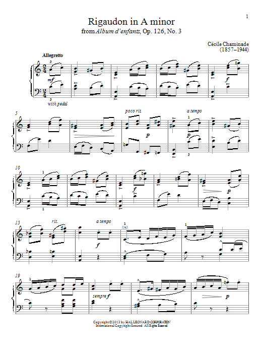 Download Gail Smith Rigaudon In A Minor Sheet Music and learn how to play Piano PDF digital score in minutes