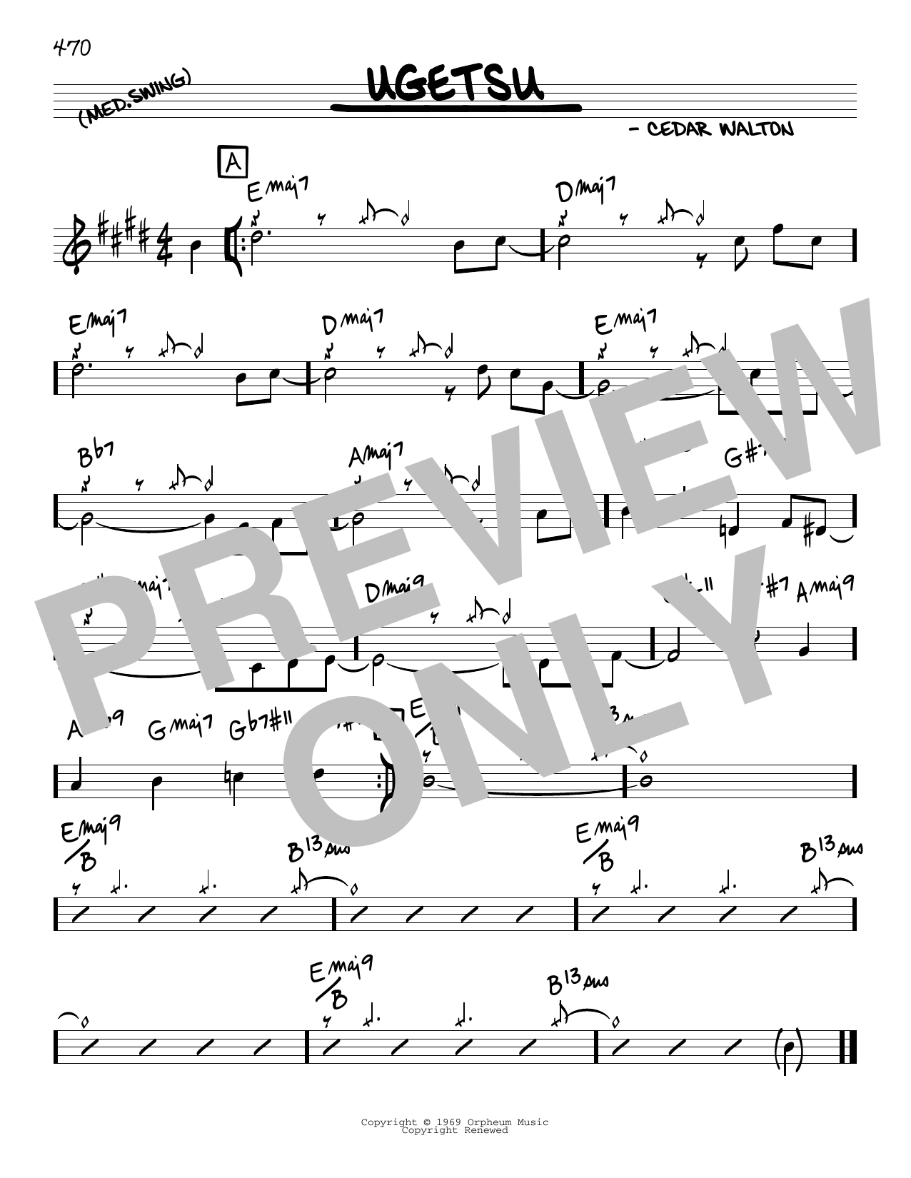 Download Cedar Walton Ugetsu Sheet Music and learn how to play Real Book – Melody & Chords PDF digital score in minutes