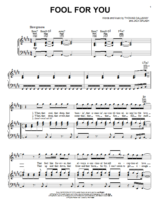 Download Cee Lo Green Fool For You Sheet Music and learn how to play Piano, Vocal & Guitar (Right-Hand Melody) PDF digital score in minutes