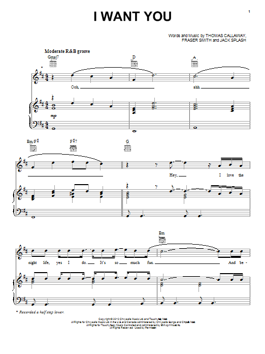 Download Cee Lo Green I Want You Sheet Music and learn how to play Piano, Vocal & Guitar (Right-Hand Melody) PDF digital score in minutes