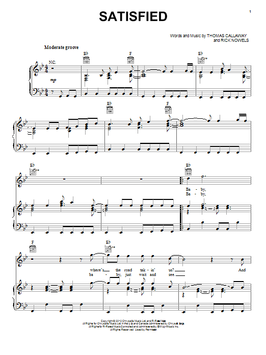 Download Cee Lo Green Satisfied Sheet Music and learn how to play Piano, Vocal & Guitar (Right-Hand Melody) PDF digital score in minutes