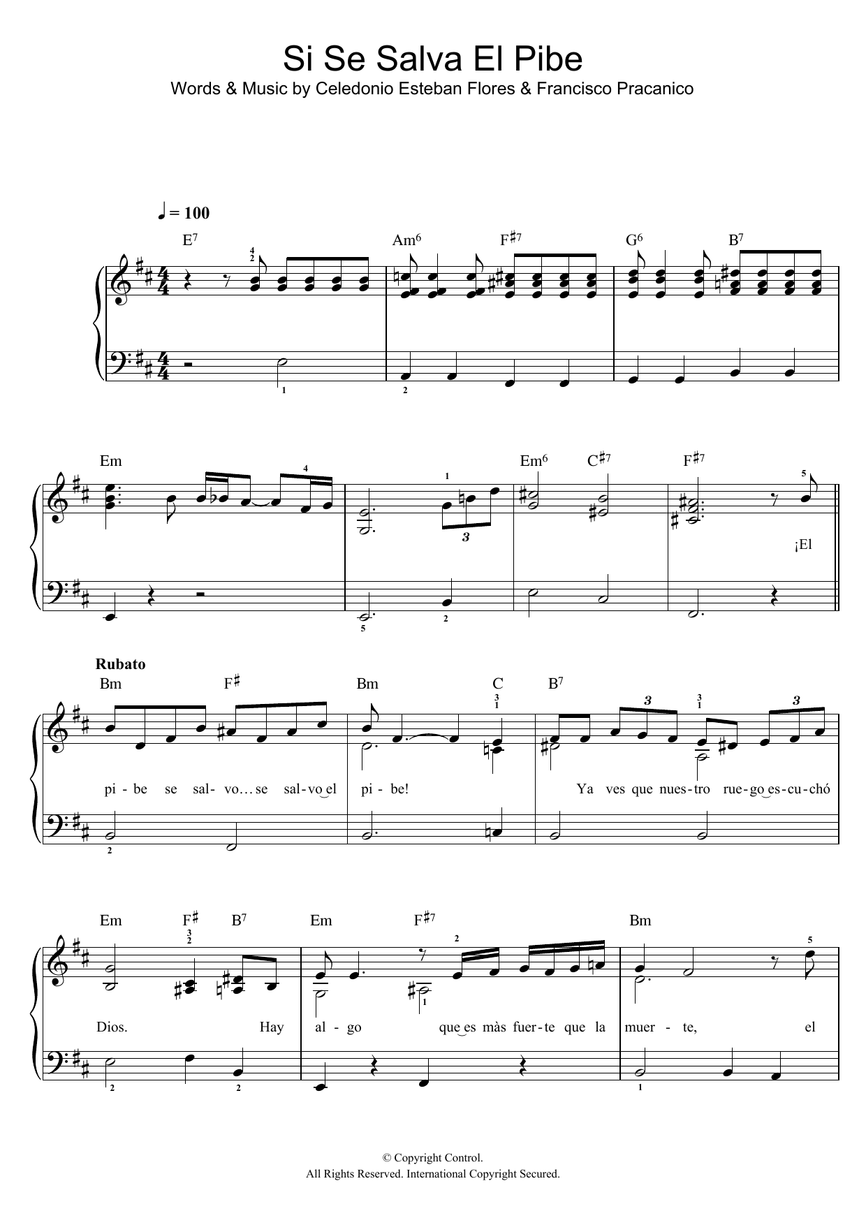 Download Celedonio Flores Si Se Salva El Pibe Sheet Music and learn how to play Easy Piano PDF digital score in minutes