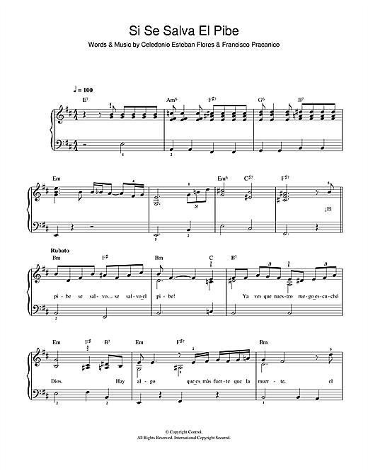 Download Celedonio Flores Si Se Salva El Pibe Sheet Music and learn how to play Easy Piano PDF digital score in minutes