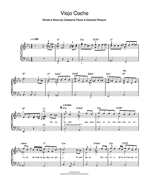 Download Celedonio Flores Viejo Coche Sheet Music and learn how to play Easy Piano PDF digital score in minutes