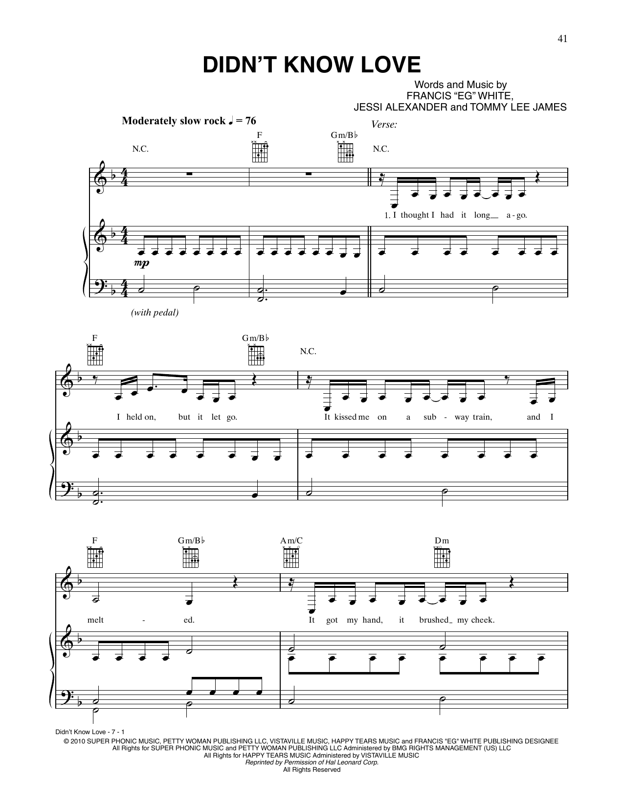 Download CÉLINE DION Didn't Know Love Sheet Music and learn how to play Piano, Vocal & Guitar Chords (Right-Hand Melody) PDF digital score in minutes
