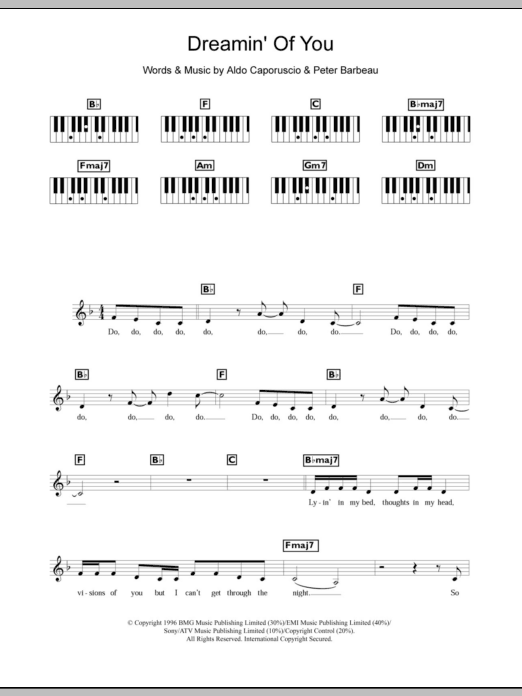 Download Celine Dion Dreamin' Of You Sheet Music and learn how to play Keyboard PDF digital score in minutes