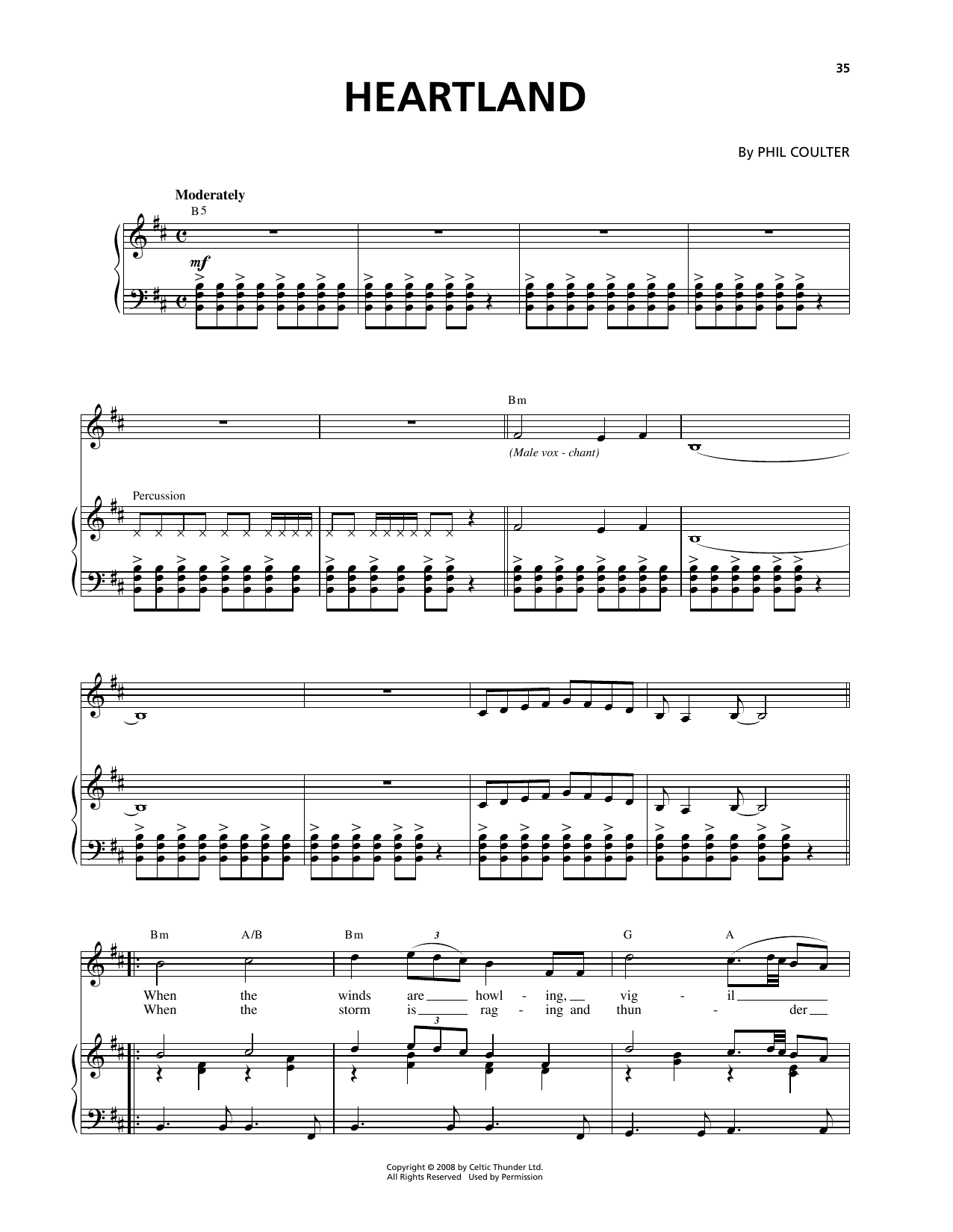 Download Celtic Thunder Heartland Sheet Music and learn how to play Piano & Vocal PDF digital score in minutes