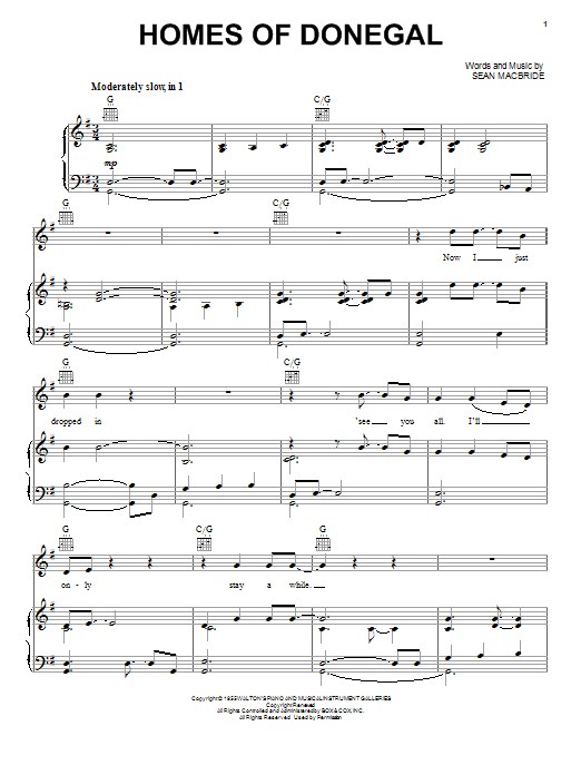 Download Celtic Thunder Homes Of Donegal Sheet Music and learn how to play Piano, Vocal & Guitar (Right-Hand Melody) PDF digital score in minutes