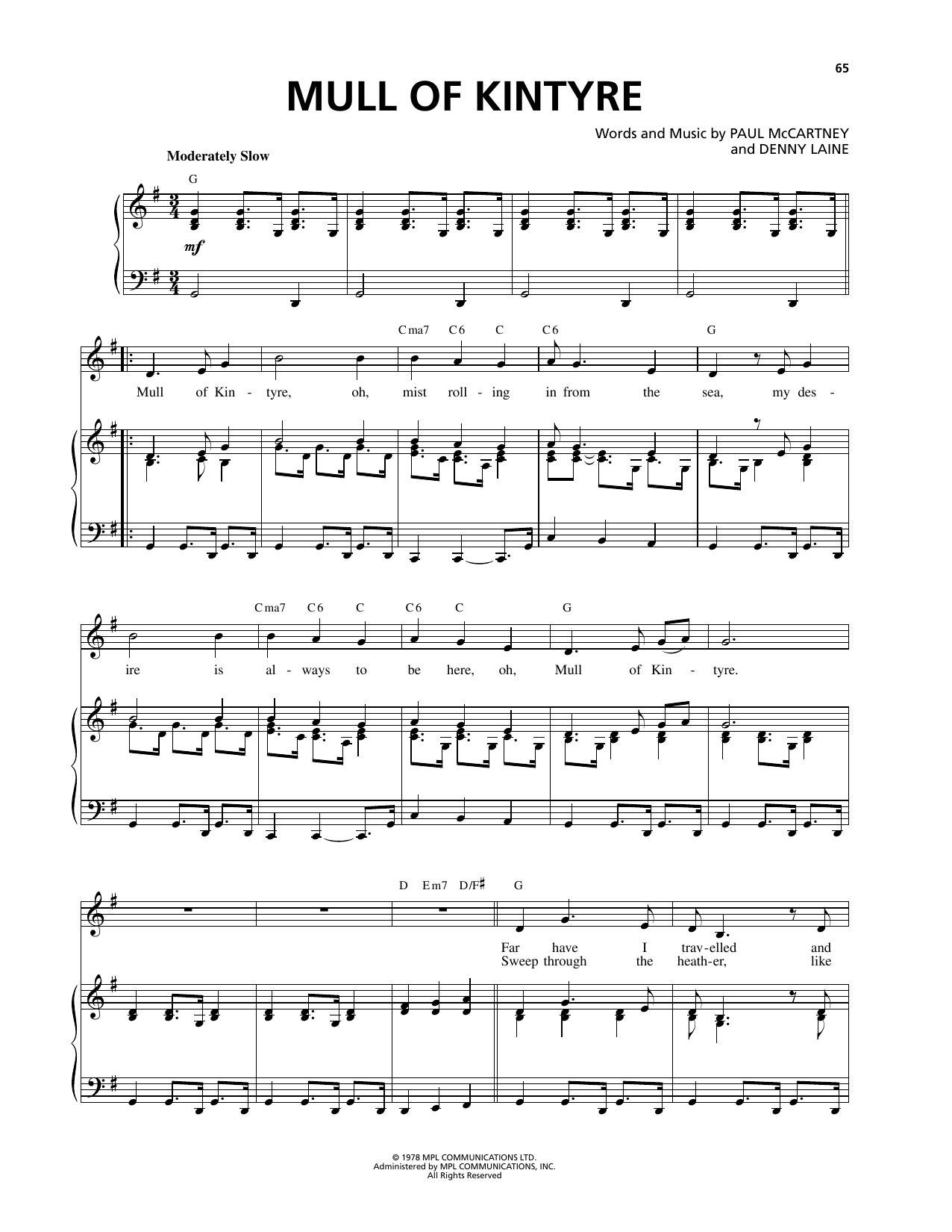 Download Celtic Thunder Mull Of Kintyre Sheet Music and learn how to play Piano & Vocal PDF digital score in minutes