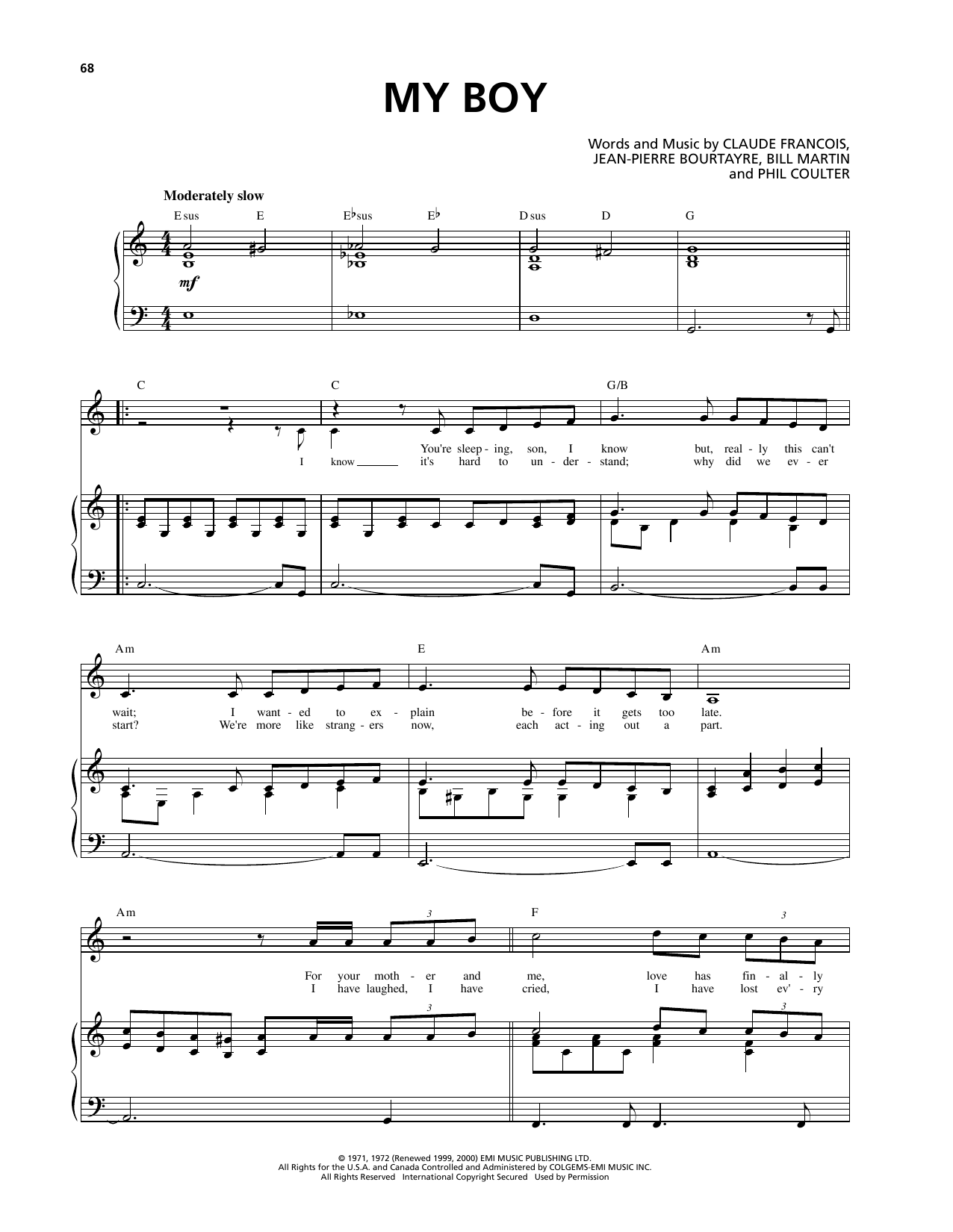 Download Celtic Thunder My Boy Sheet Music and learn how to play Piano & Vocal PDF digital score in minutes