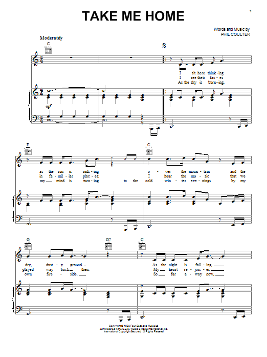 Download Celtic Thunder Take Me Home Sheet Music and learn how to play Piano, Vocal & Guitar (Right-Hand Melody) PDF digital score in minutes