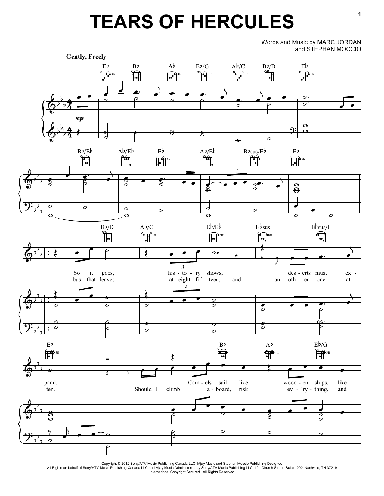 Download Celtic Thunder Tears Of Hercules Sheet Music and learn how to play Piano, Vocal & Guitar (Right-Hand Melody) PDF digital score in minutes