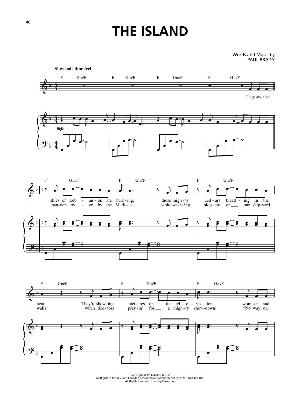 Download Celtic Thunder The Island Sheet Music and learn how to play Piano & Vocal PDF digital score in minutes