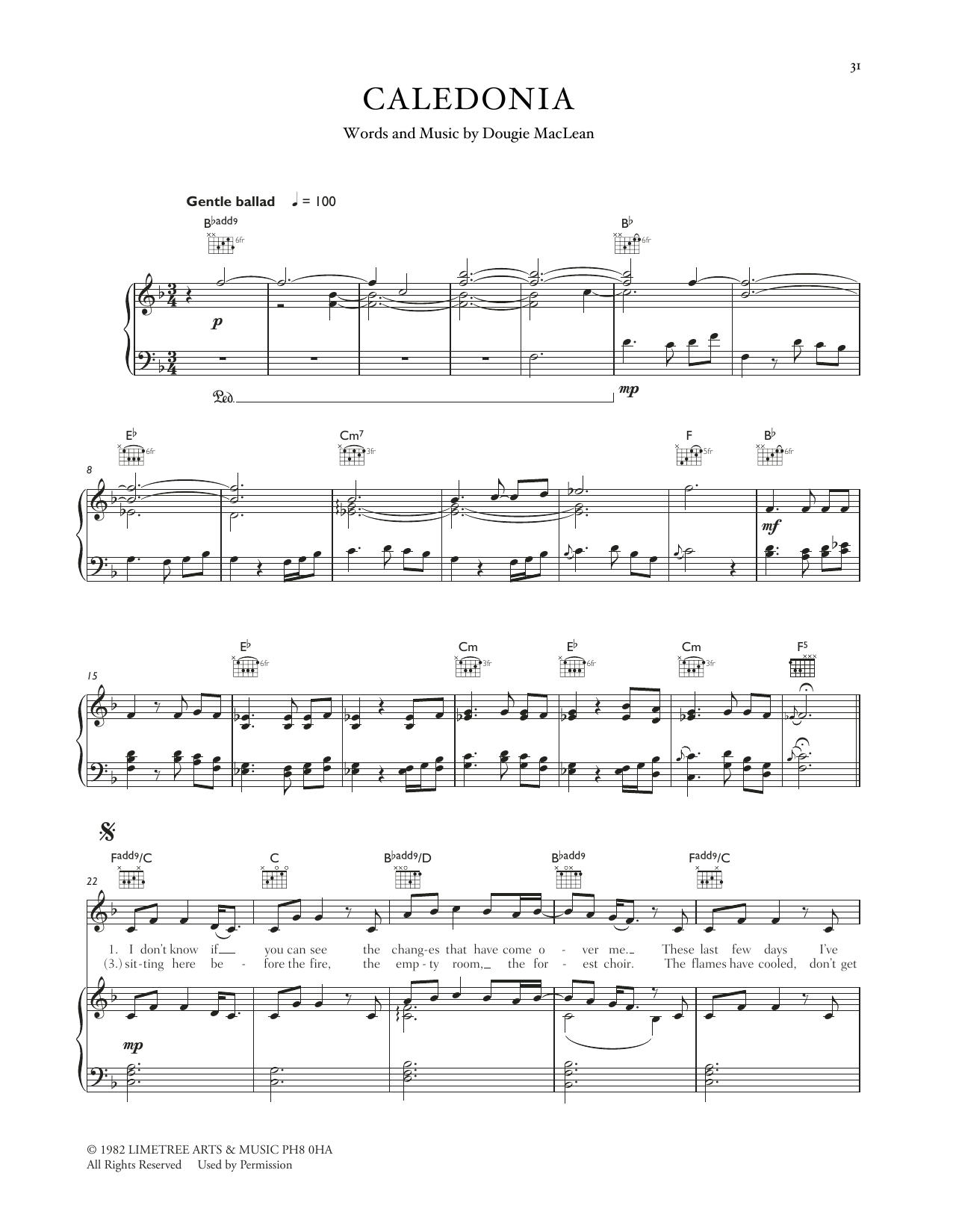 Download Celtic Woman Caledonia Sheet Music and learn how to play Piano, Vocal & Guitar Chords (Right-Hand Melody) PDF digital score in minutes