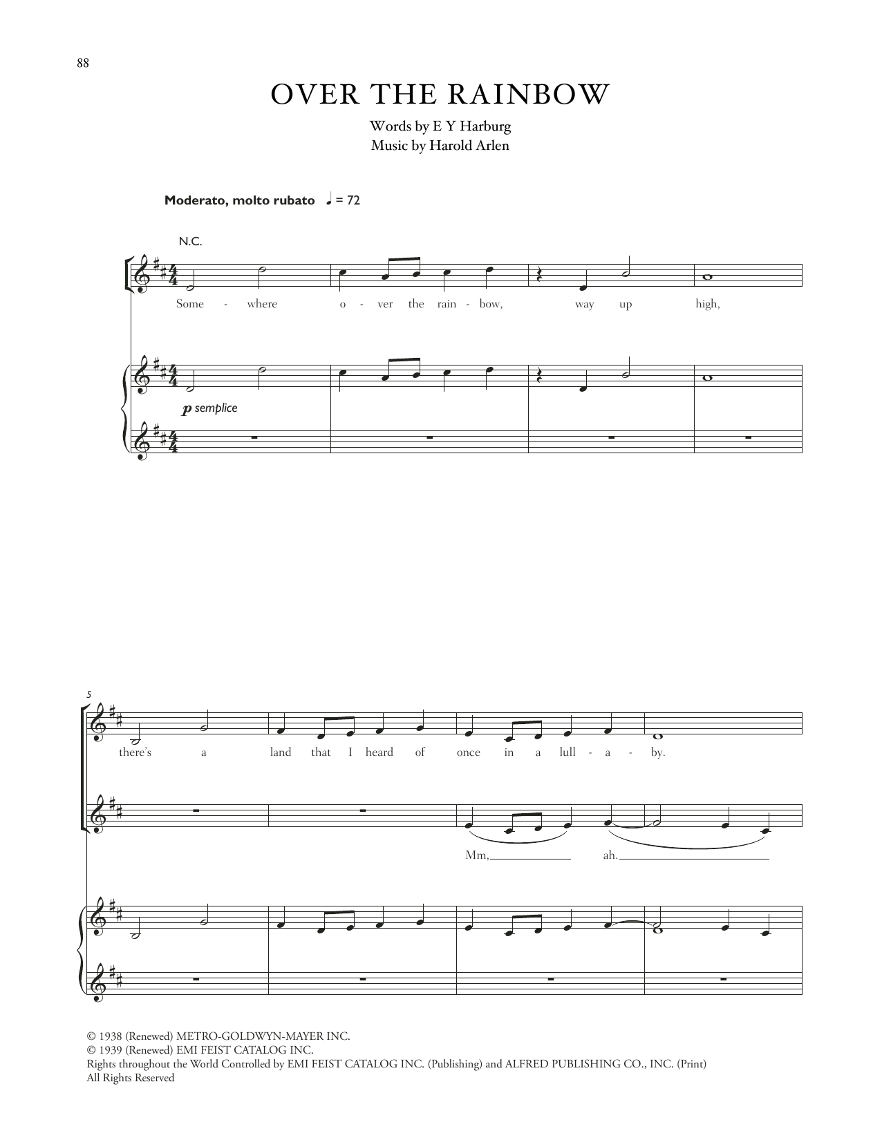 Download Celtic Woman Over The Rainbow (from The Wizard Of Oz) Sheet Music and learn how to play Piano, Vocal & Guitar Chords (Right-Hand Melody) PDF digital score in minutes