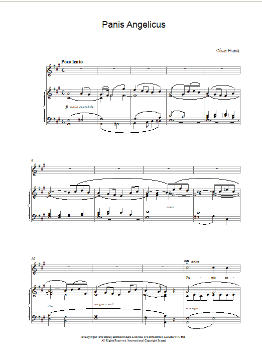 Download César Franck Panis Angelicus (O Lord Most Holy) Sheet Music and learn how to play Beginner Piano PDF digital score in minutes