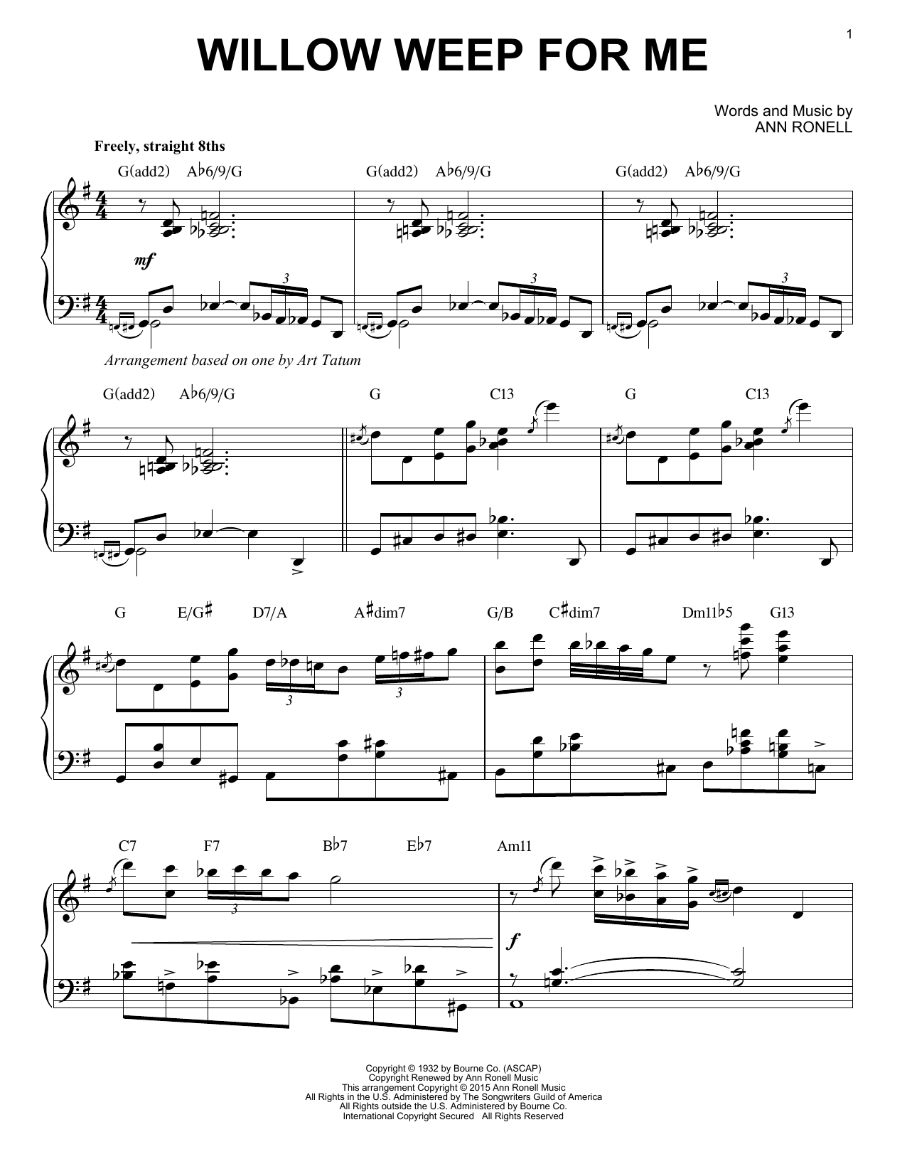 Download Chad & Jeremy Willow Weep For Me Sheet Music and learn how to play Piano PDF digital score in minutes