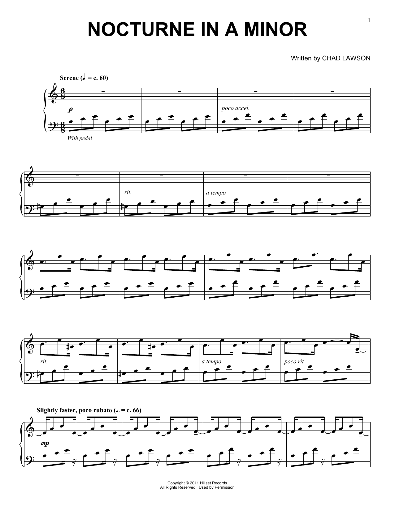 Download Chad Lawson Nocturne In A Minor Sheet Music and learn how to play Easy Piano PDF digital score in minutes