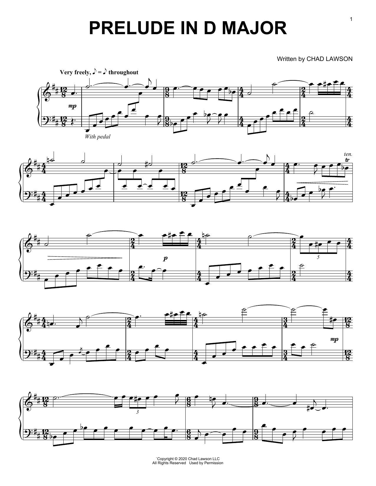 Download Chad Lawson Prelude In D Major Sheet Music and learn how to play Piano Solo PDF digital score in minutes