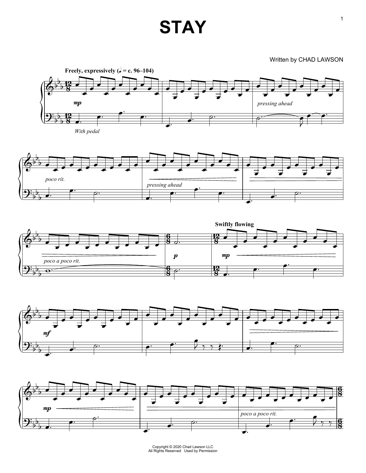 Download Chad Lawson Stay Sheet Music and learn how to play Piano Solo PDF digital score in minutes
