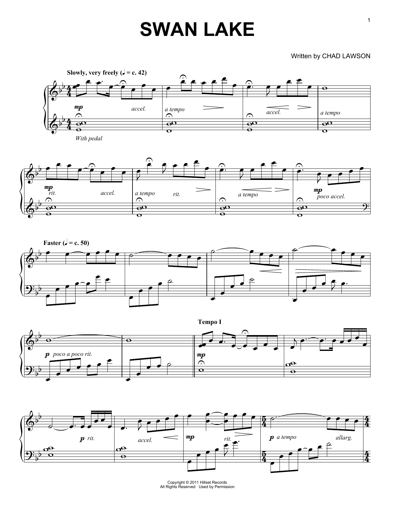 Download Chad Lawson Swan Lake Sheet Music and learn how to play Piano Solo PDF digital score in minutes