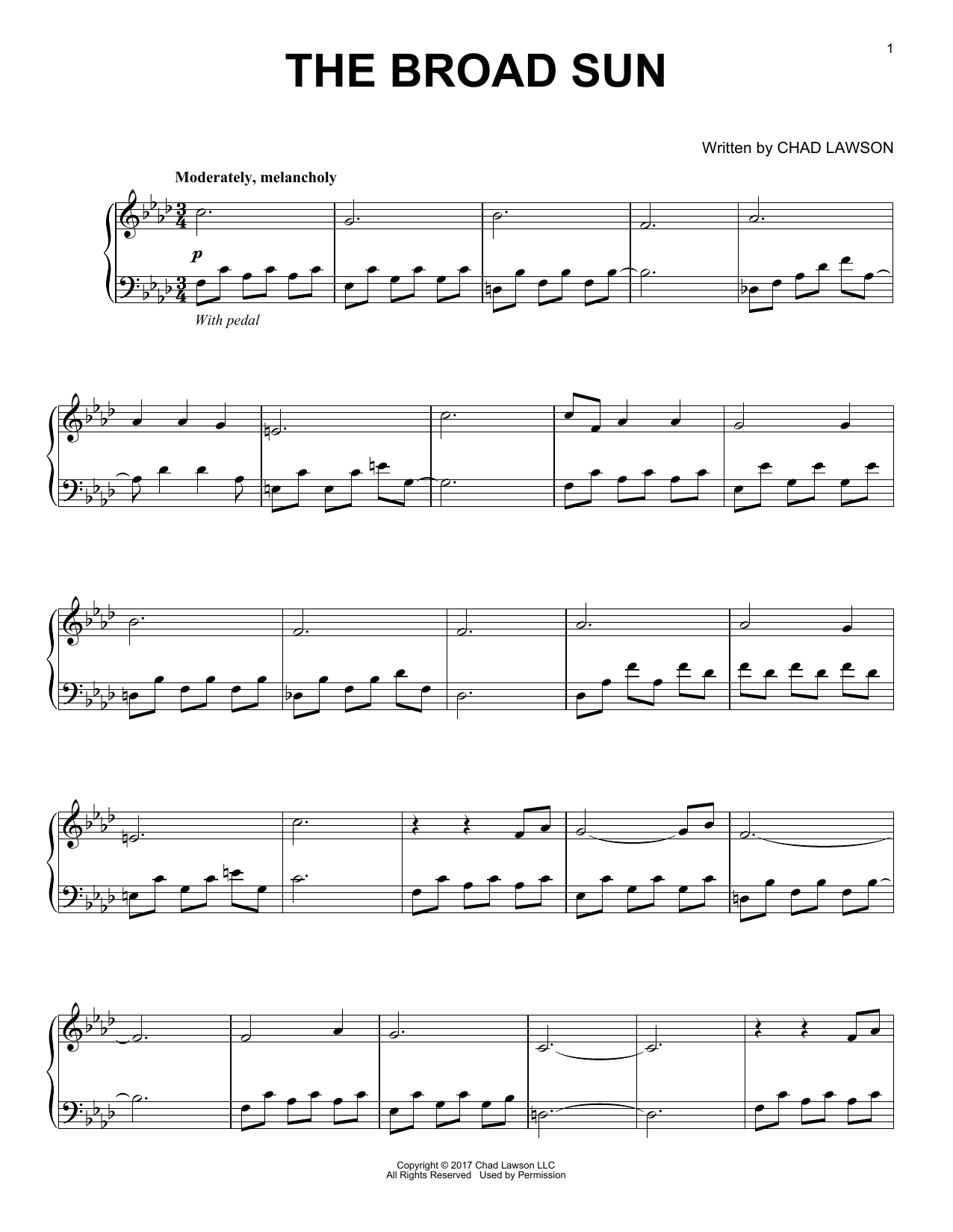 Download Chad Lawson The Broad Sun Sheet Music and learn how to play Piano Solo PDF digital score in minutes