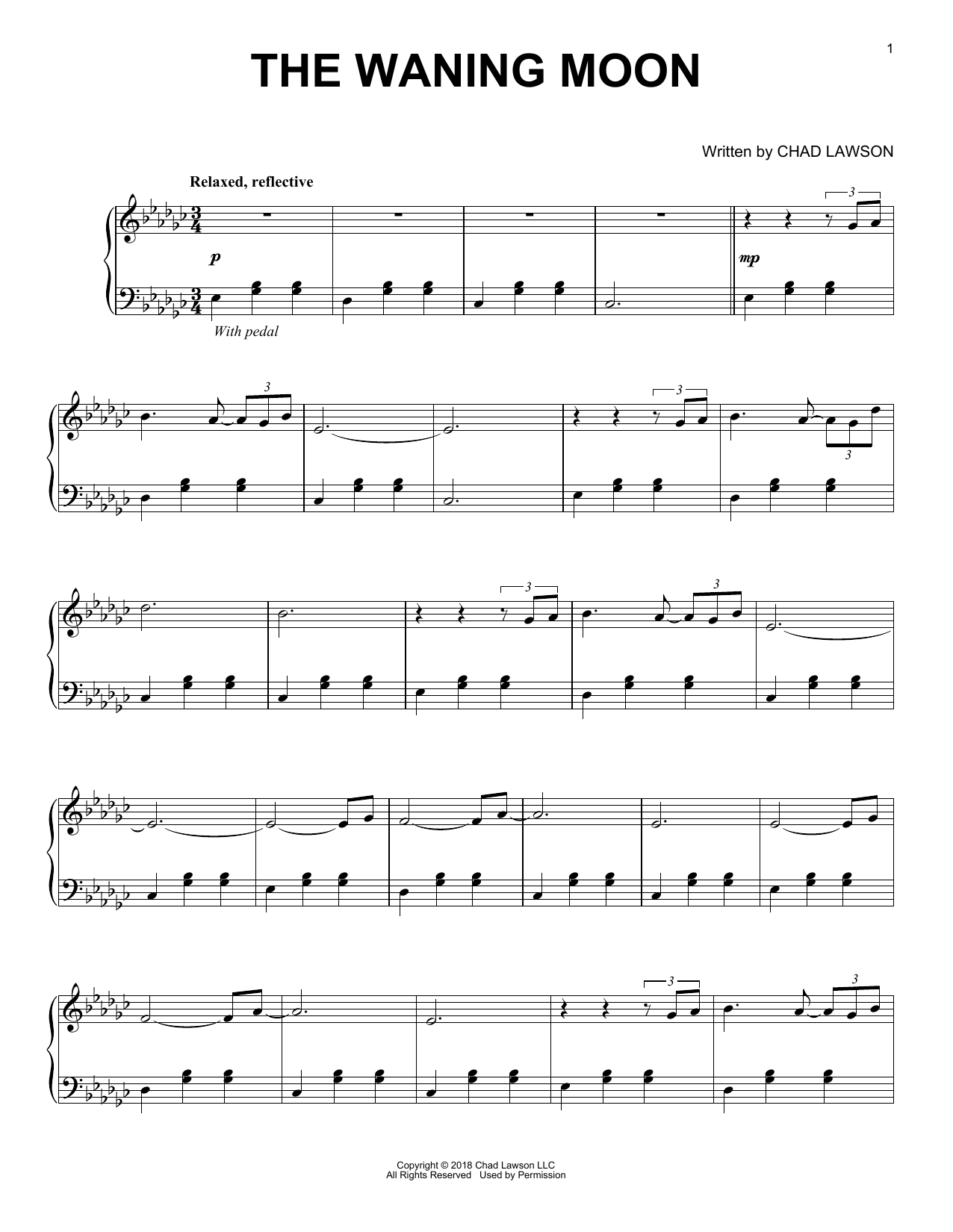 Download Chad Lawson The Waning Moon Sheet Music and learn how to play Piano Solo PDF digital score in minutes