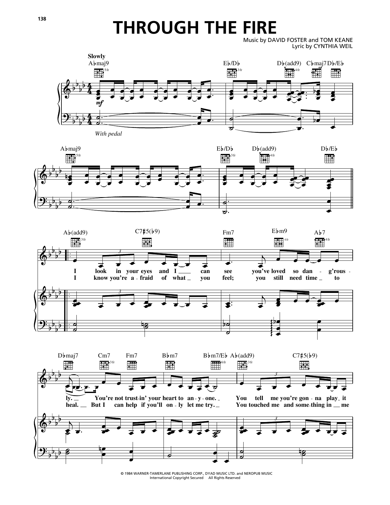 Download Chaka Khan Through The Fire Sheet Music and learn how to play Piano, Vocal & Guitar Chords (Right-Hand Melody) PDF digital score in minutes