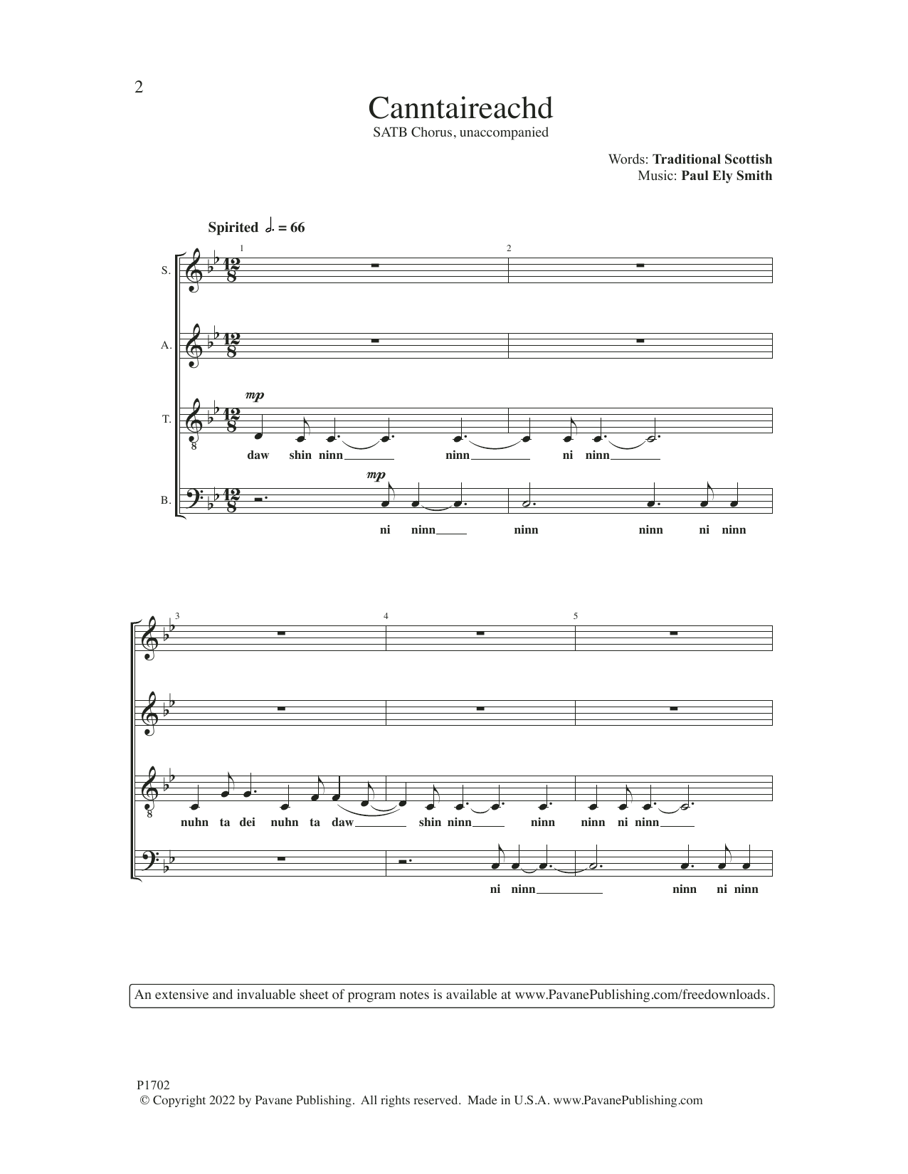 Download Chanticleer Canntaireachd Sheet Music and learn how to play SATB Choir PDF digital score in minutes