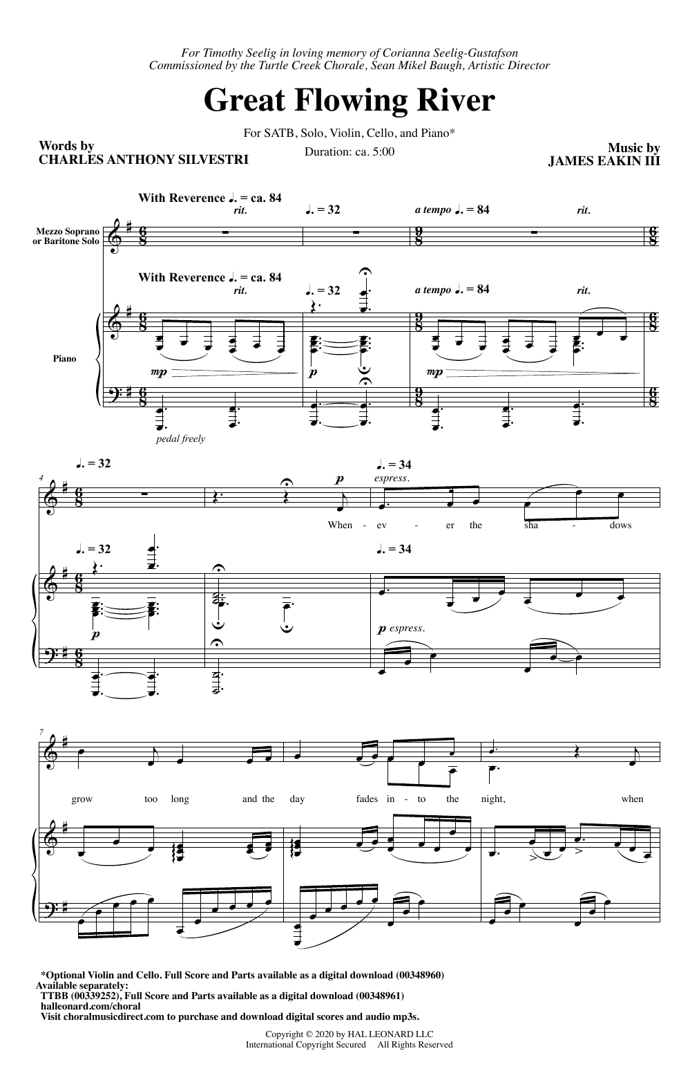 Download Charles Anthony Silvestri and James Eakin III Great Flowing River Sheet Music and learn how to play SATB Choir PDF digital score in minutes