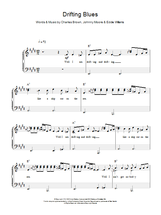 Download Charles Brown Drifting Blues Sheet Music and learn how to play Piano & Vocal PDF digital score in minutes