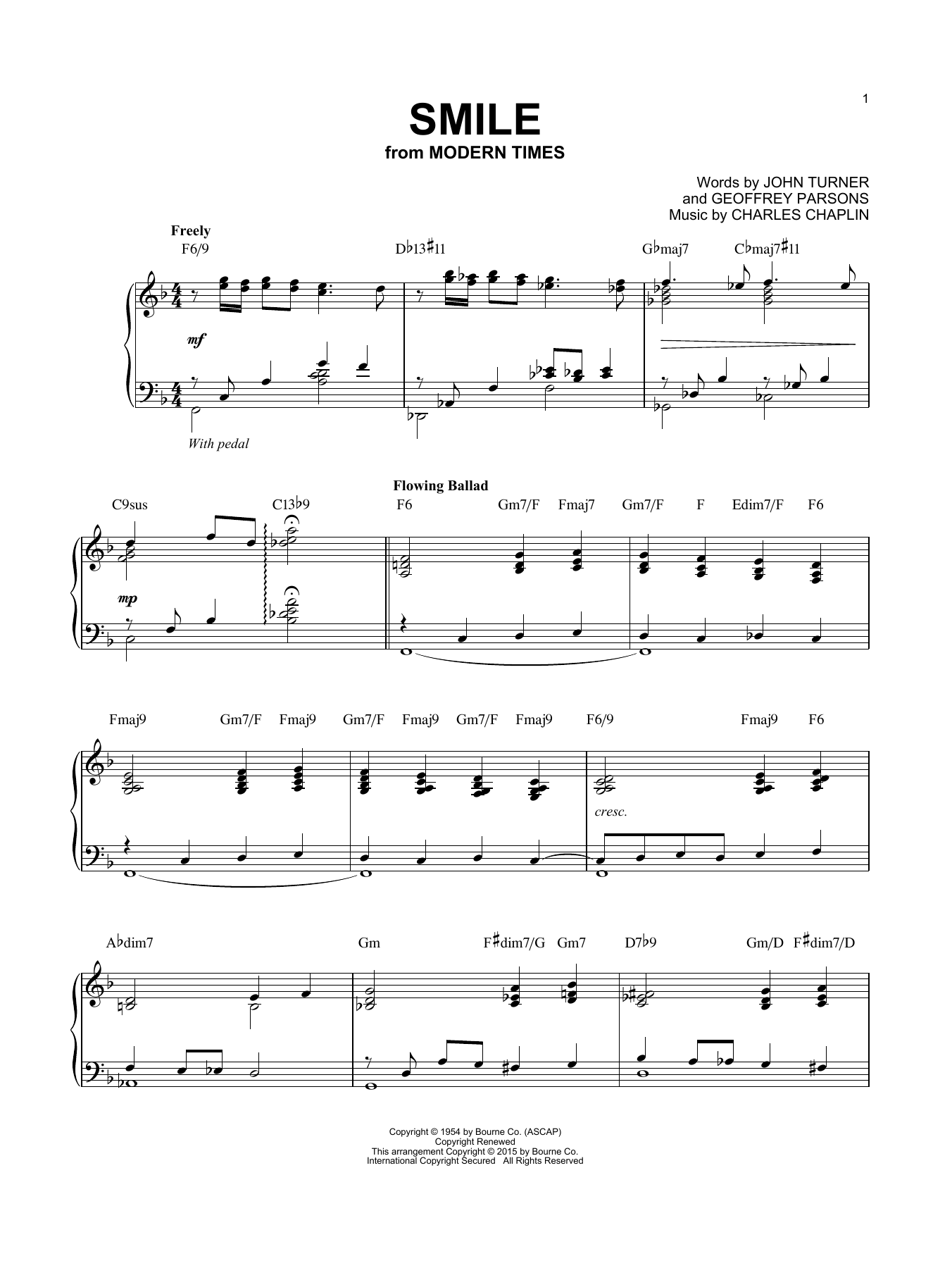 Download Charles Chaplin Smile Sheet Music and learn how to play Piano PDF digital score in minutes