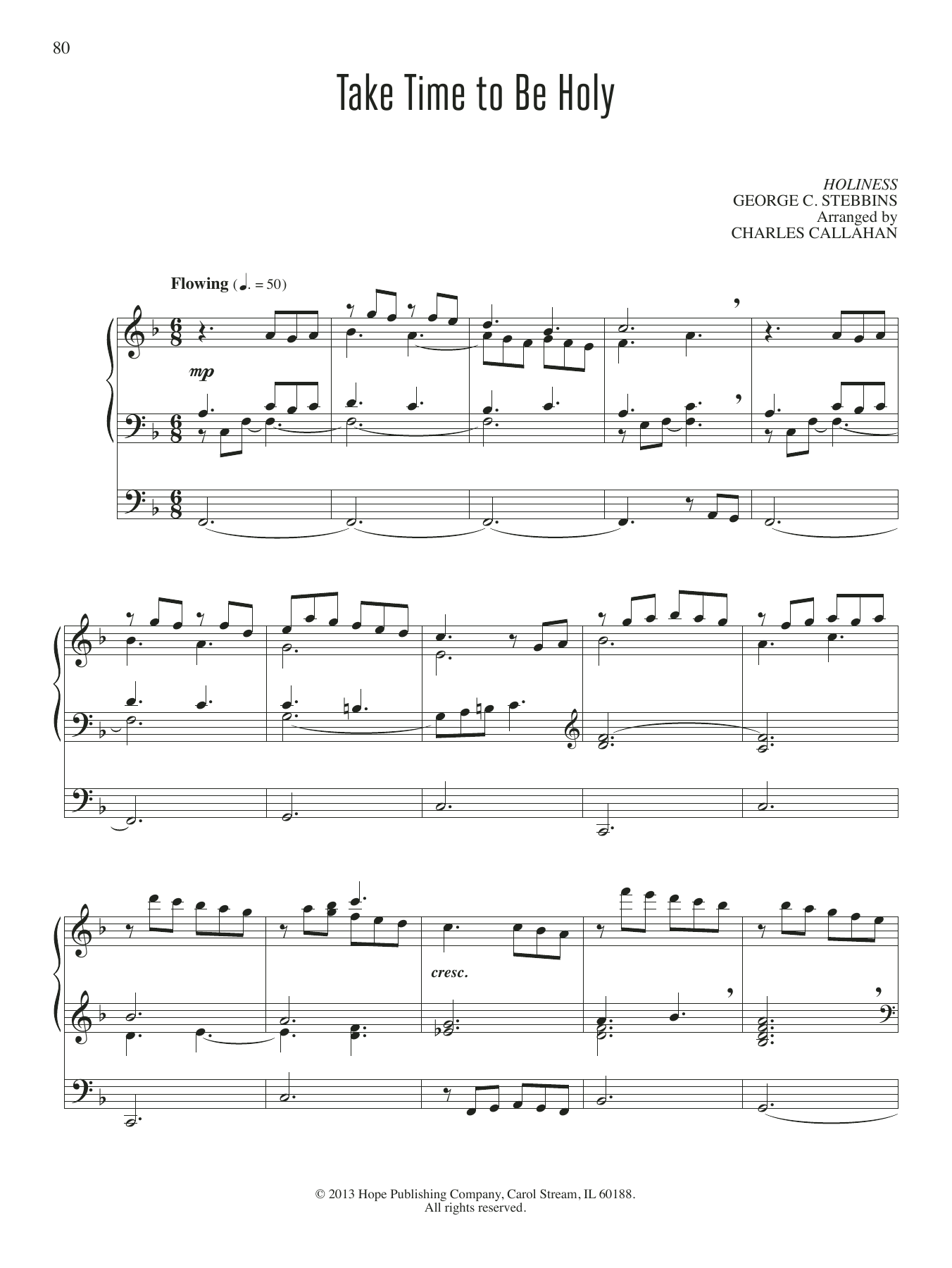 Download Charles Callahan Take Time To Be Holy Sheet Music and learn how to play Organ PDF digital score in minutes