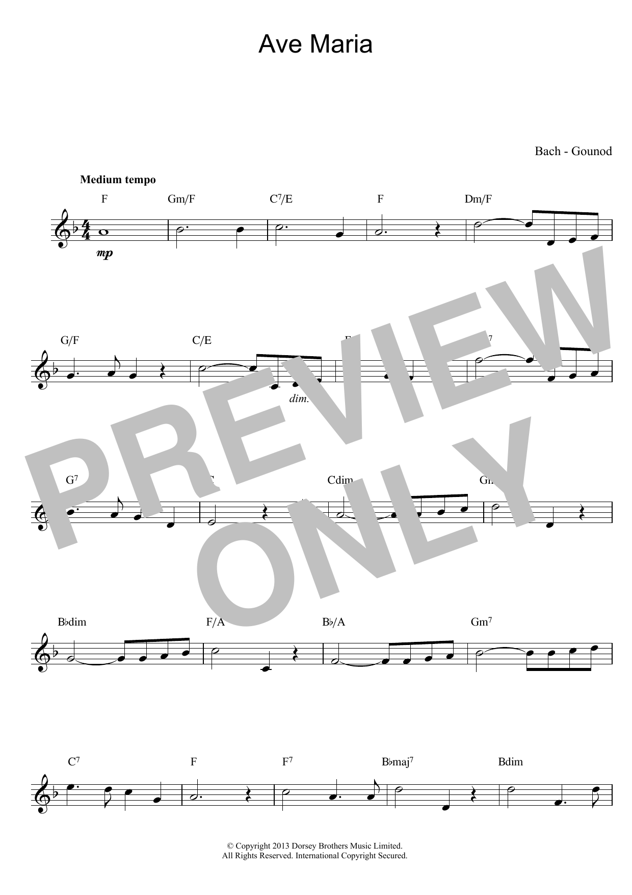 Download Charles Gounod Ave Maria Sheet Music and learn how to play Piano, Vocal & Guitar (Right-Hand Melody) PDF digital score in minutes