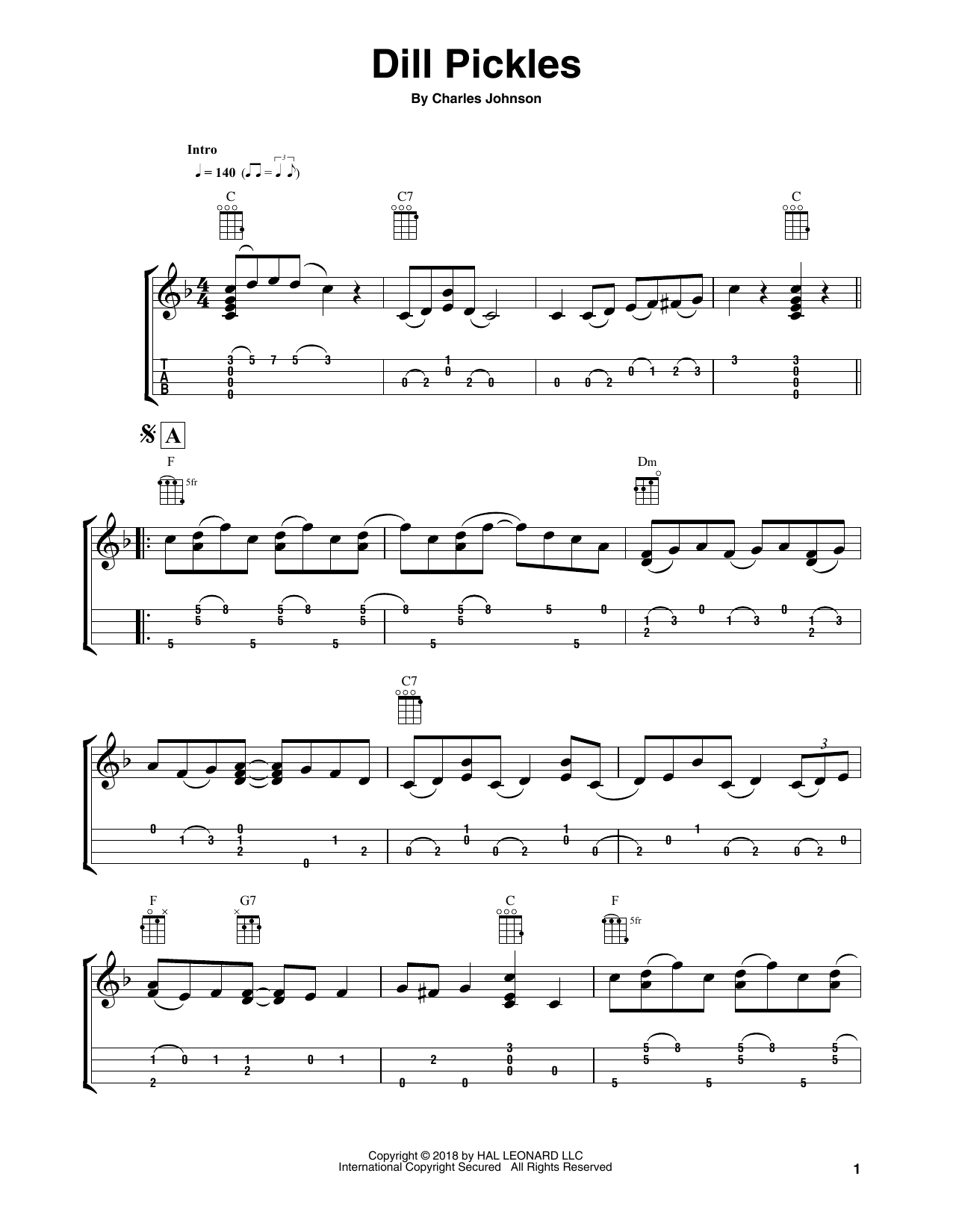 Download Fred Sokolow Dill Pickles Sheet Music and learn how to play Easy Ukulele Tab PDF digital score in minutes