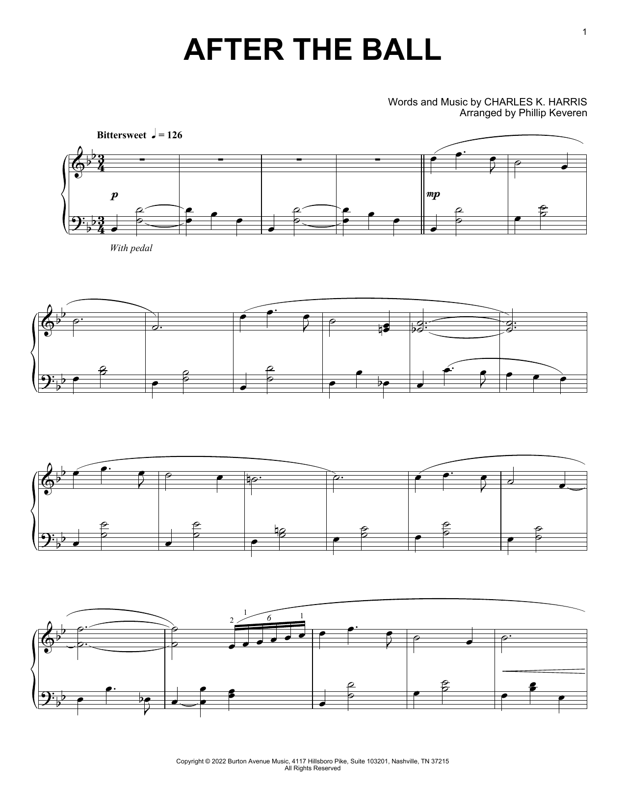 Download Charles K. Harris After The Ball (arr. Phillip Keveren) Sheet Music and learn how to play Piano Solo PDF digital score in minutes