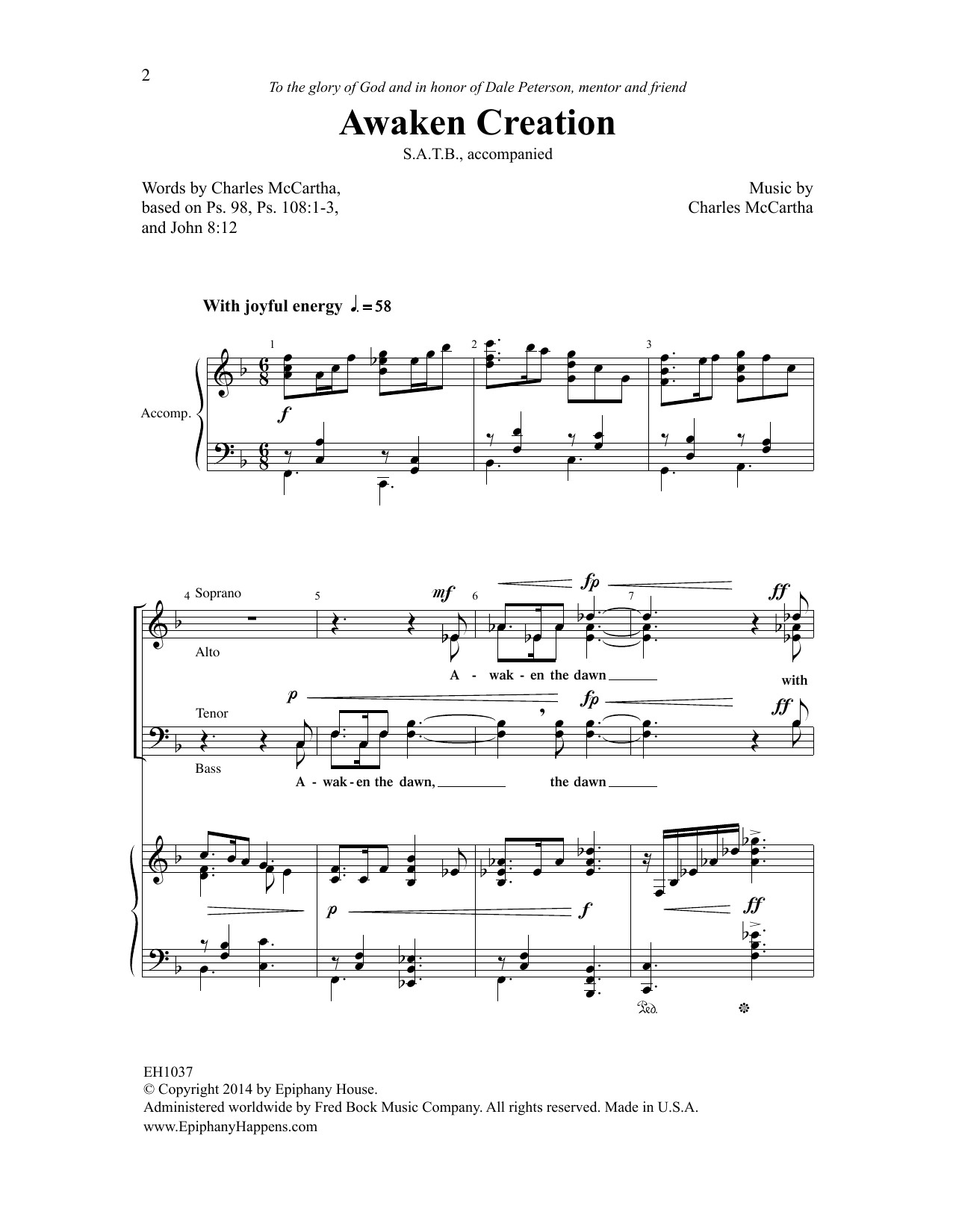 Download Charles McCartha Awaken Creation Sheet Music and learn how to play SATB Choir PDF digital score in minutes
