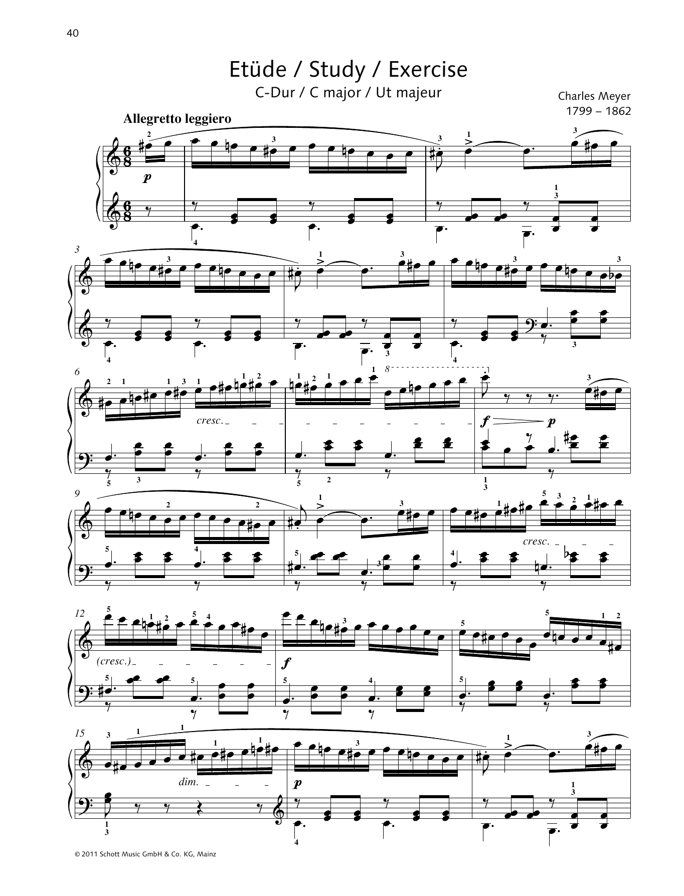 Download Charles Meyer Study C major Sheet Music and learn how to play Piano Solo PDF digital score in minutes