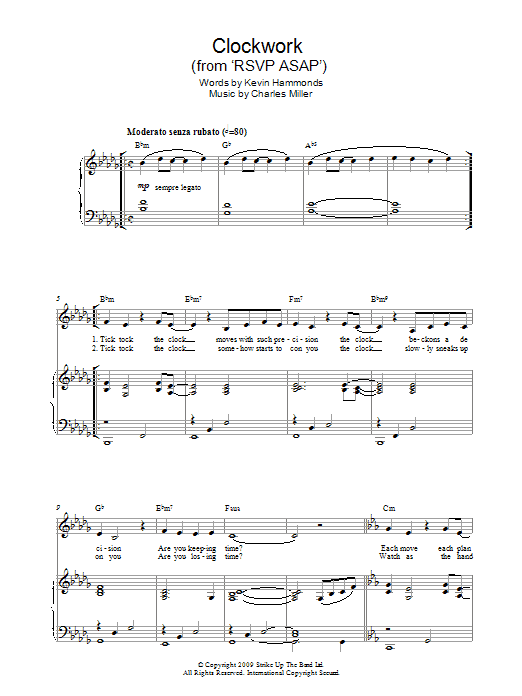 Download Charles Miller & Kevin Hammonds Clockwork (from RSVP ASAP) Sheet Music and learn how to play Piano & Vocal PDF digital score in minutes