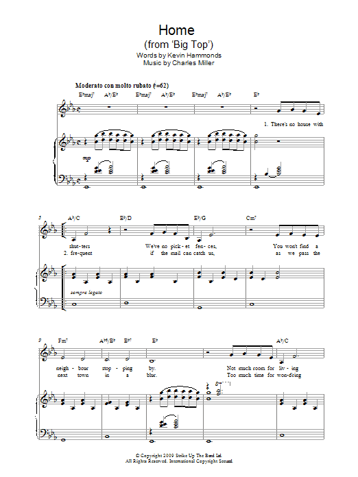 Download Charles Miller & Kevin Hammonds Home (from Big Top) Sheet Music and learn how to play Piano & Vocal PDF digital score in minutes