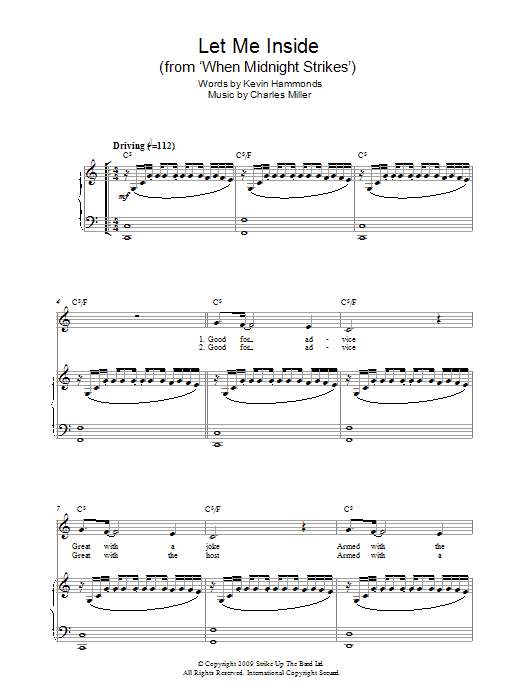 Download Charles Miller & Kevin Hammonds Let Me Inside (from When Midnight Strikes) Sheet Music and learn how to play Piano & Vocal PDF digital score in minutes