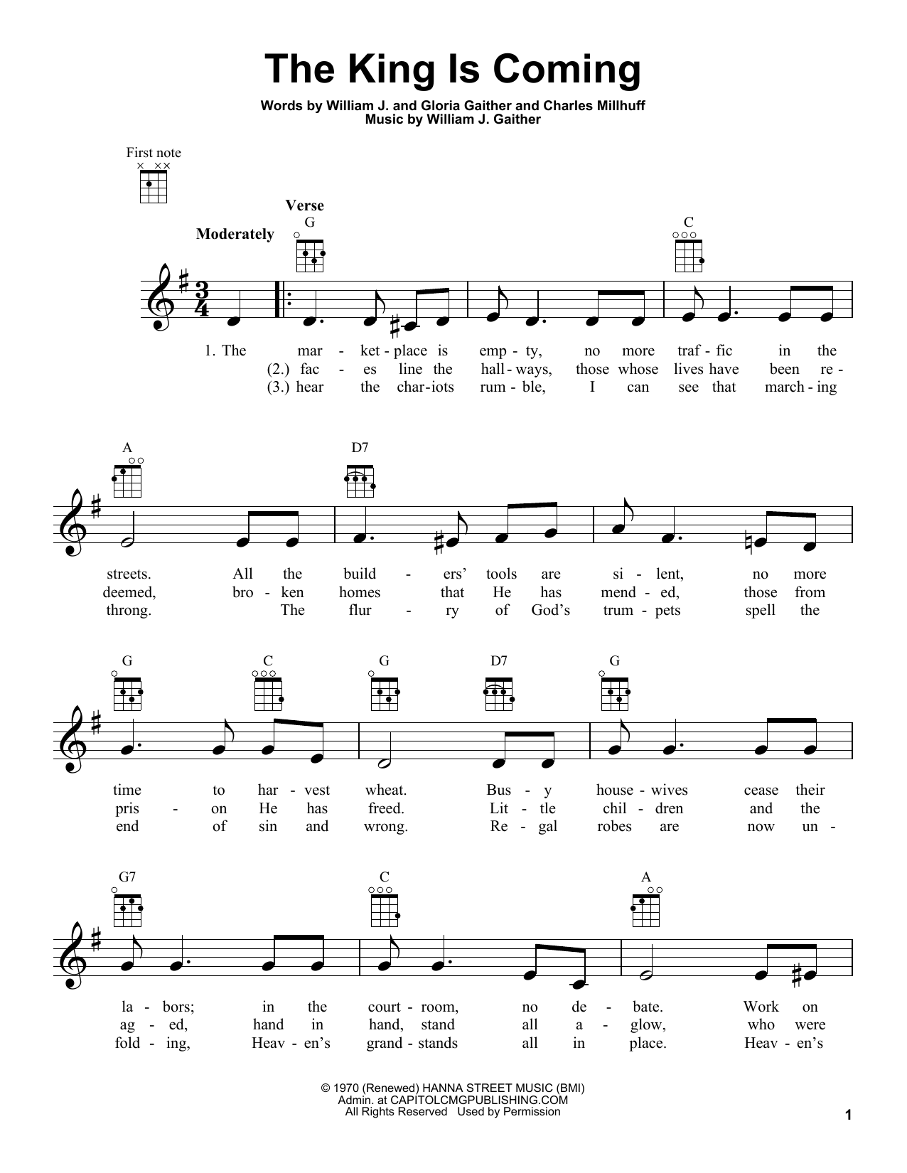 Download Charles Millhuff The King Is Coming Sheet Music and learn how to play Easy Guitar PDF digital score in minutes