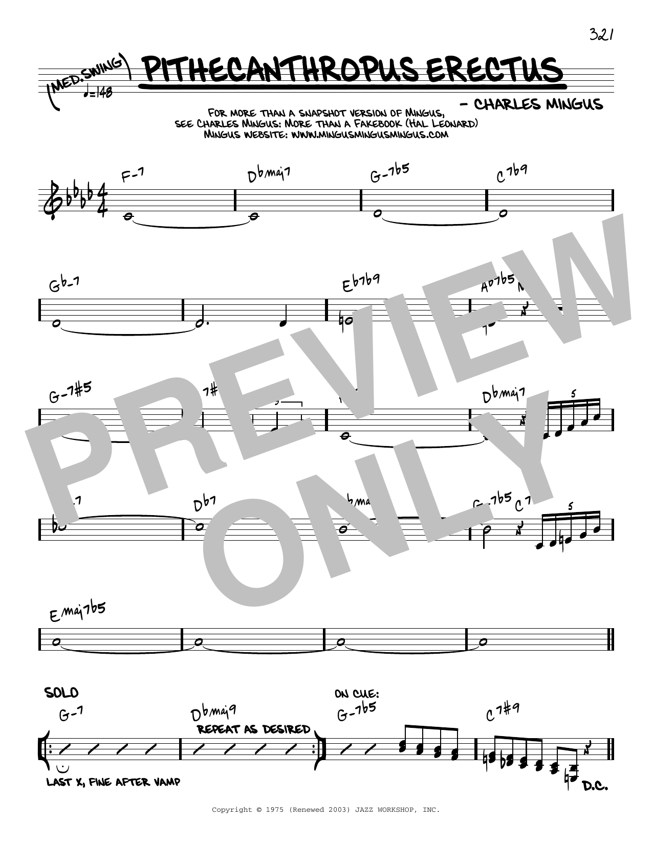 Download Charles Mingus Pithecanthropus Erectus [Reharmonized version] (arr. Jack Grassel) Sheet Music and learn how to play Real Book – Melody & Chords PDF digital score in minutes