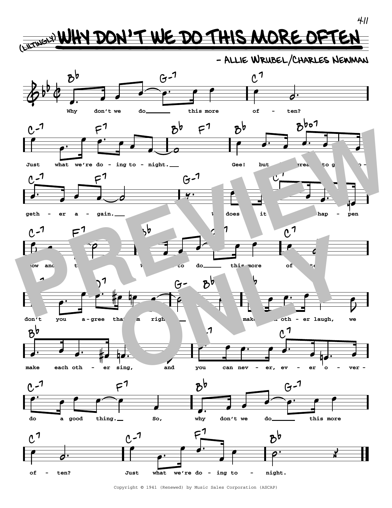 Download Charles Newman Why Don't We Do This More Often (High Voice) Sheet Music and learn how to play Real Book – Melody, Lyrics & Chords PDF digital score in minutes