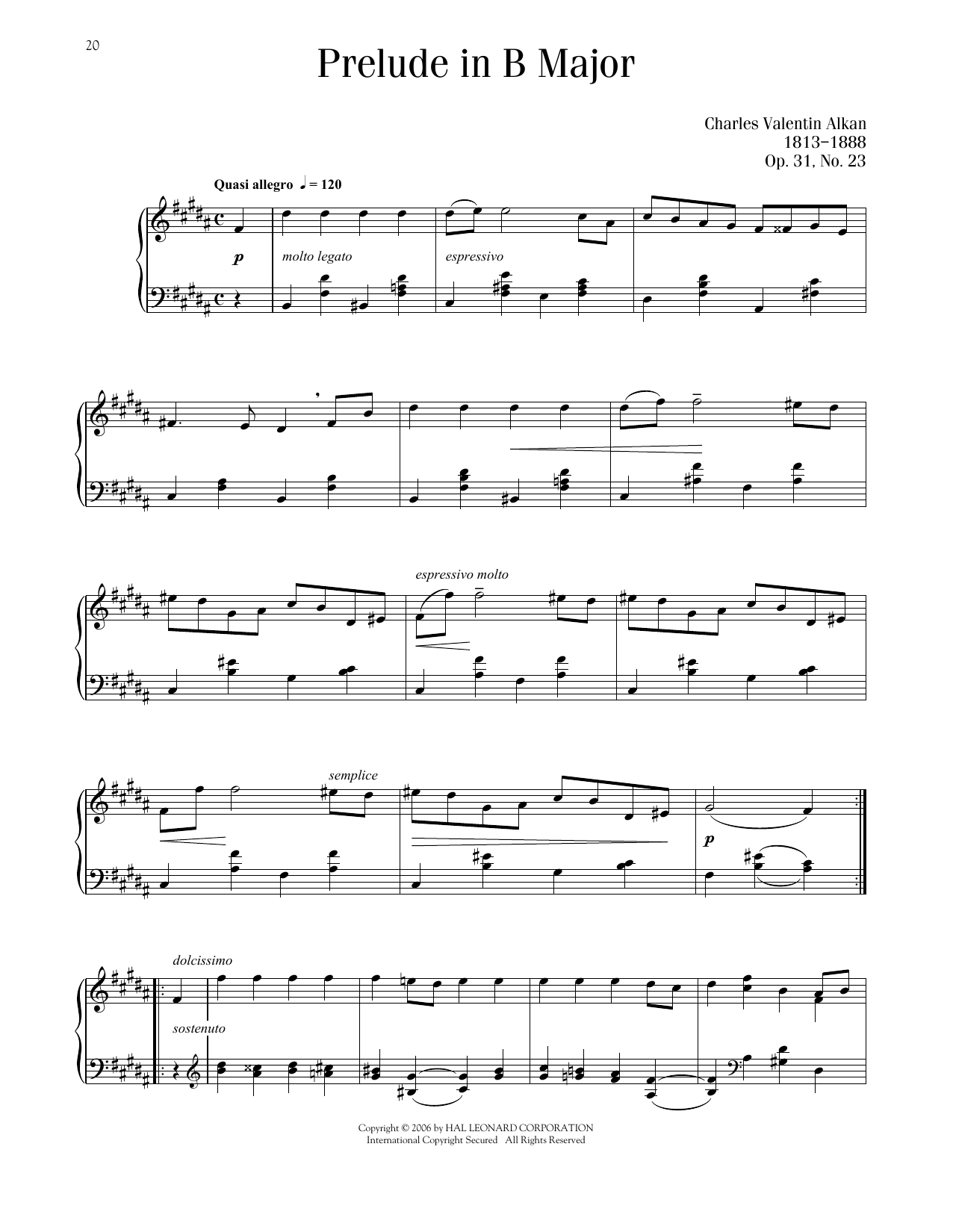 Download Charles-Valentin Alkan Prelude, Op. 31, No. 23 Sheet Music and learn how to play Piano Solo PDF digital score in minutes