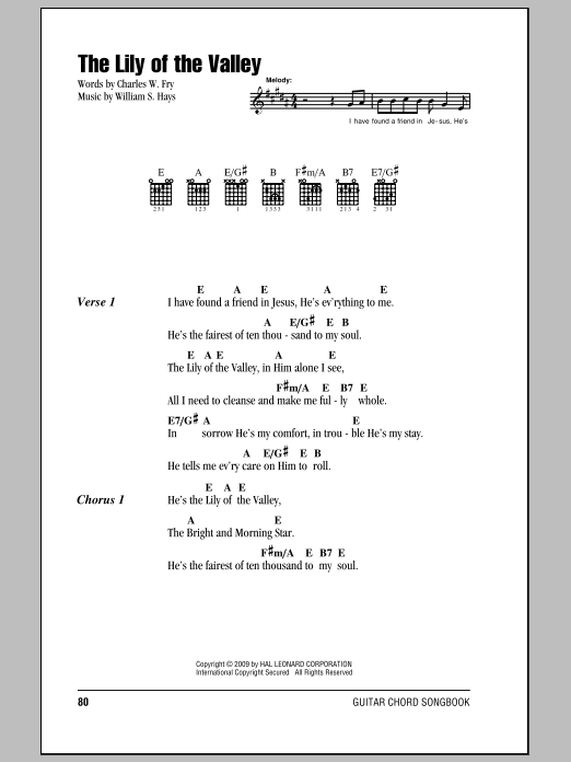 Download Charles W. Fry The Lily Of The Valley Sheet Music and learn how to play Easy Guitar PDF digital score in minutes